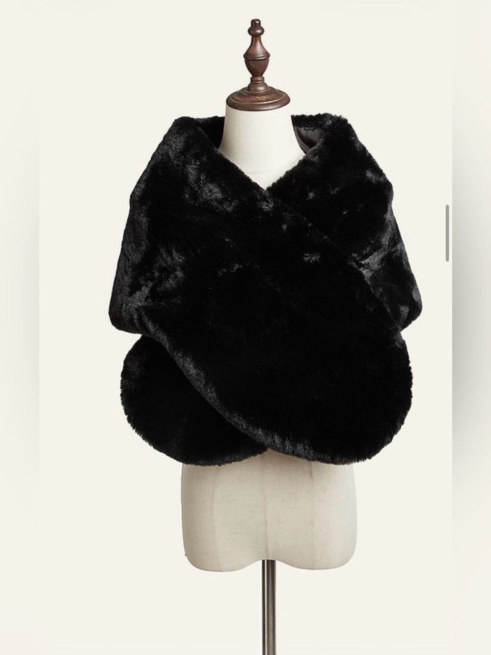 Azazie Black Faux Fur Wrap